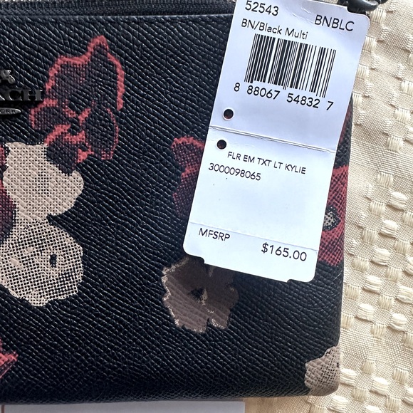 NEW Coach Crossbody Shoulder Bag / Clutch Leather Floral Detachable - Picture 5 of 10